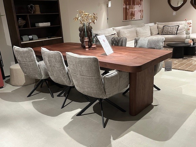 Set 6 eetkamerstoelen draaibaar in stof