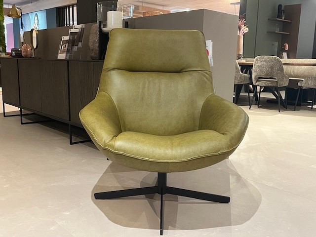 Lederen groene fauteuil