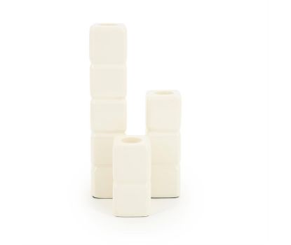 Kaarsenhouder Cube - Beige