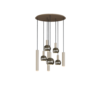 4335 - Riva hanglamp rond Ø70 cm - 8 lichts incl.lichtbronnen
