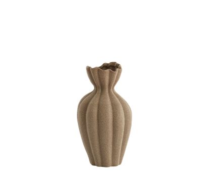 Vaas deco Ø19x35,5 cm SILLIAN keramiek mat bruin