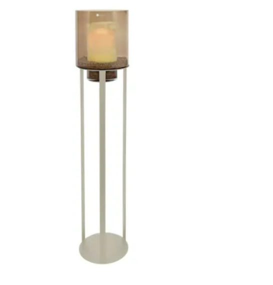 Hurricane Stand Open L Ivory & Topaz Glass