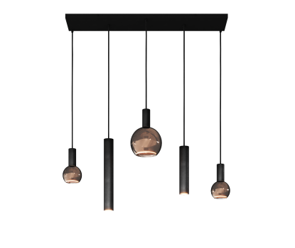 4302 Riva hanglamp recht 100cm - 5 lichts incl.lichtbronnen