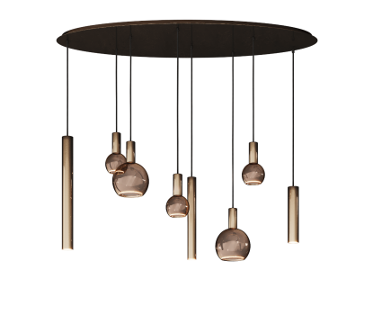 4390 Riva hanglamp ovaal 140cm - 8 lichts incl.lichtbronnen