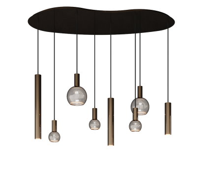 4317 Riva hanglamp organisch 140 cm - 8 lichts incl. lichtbronnen