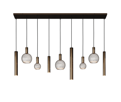 4320 - Riva hanglamp recht 170cm - 9 lichts incl.lichtbronnen