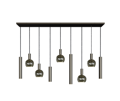 4325 - Riva hanglamp recht 170cm - 9 lichts incl.lichtbronnen