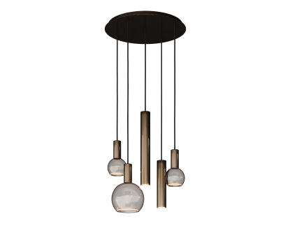 4330 - Riva hanglamp rond Ø50 cm - 5 lichts incl.lichtbronnen