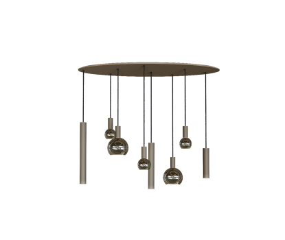 4390- Riva hanglamp ovaal 140cm - 8 lichts incl.lichtbronnen