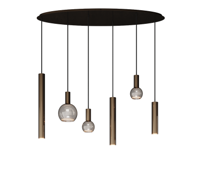 4395 Riva hanglamp ovaal 120cm - 6 lichts incl.lichtbronnen