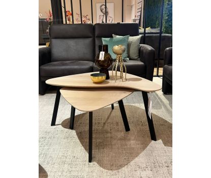 Licht eiken salontafel set 105 x 65 x 45 en 66 x 59 x 39