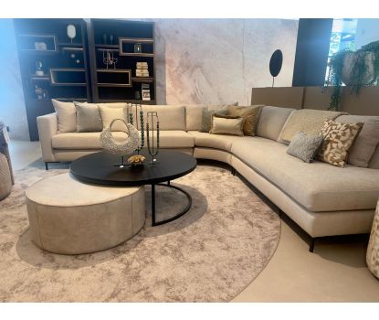 Luxe hoebank met ronde hoek breedte 335 cm