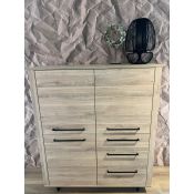Halfhoge wandkast in lichte houtkleur – 125x150x45 cm