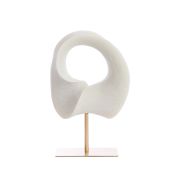 Ornament op voet 34x18x43 cm VODICE crème+antiek brons