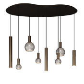 4317 Riva hanglamp organisch 140 cm - 8 lichts incl. lichtbronnen