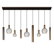 4320 - Riva hanglamp recht 170cm - 9 lichts incl.lichtbronnen