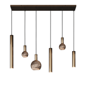 4370 - Riva hanglamp recht 120cm - 6 lichts incl.lichtbronnen