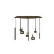 4390- Riva hanglamp ovaal 140cm - 8 lichts incl.lichtbronnen