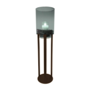  Stand Bridge Raw Iron Metallic Brown Round H40 & kaarsenhouder