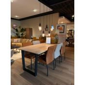 Set van 6 eetkamerstoelen in cognac tinten